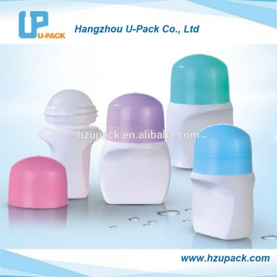 empty refillable plastic 60ml deodorant bottles with plastic roller ball